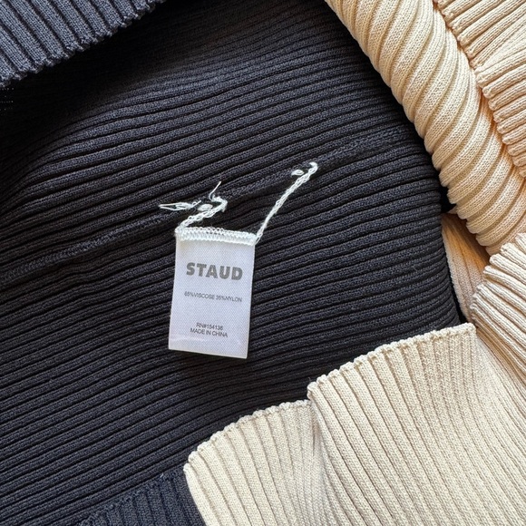 STAUD Black and Cream Dress - Picture 3 of 5